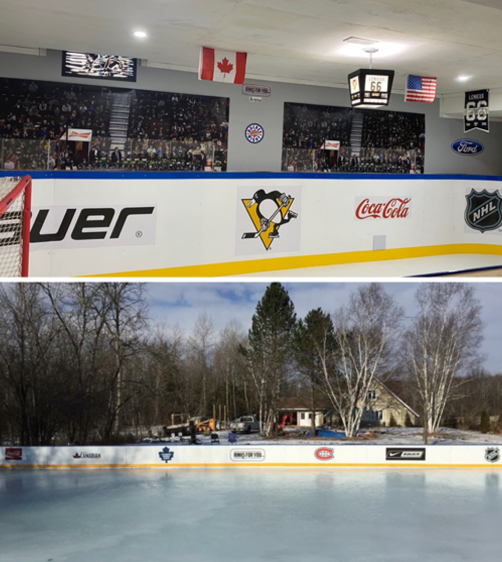 Backyard hockey rinks